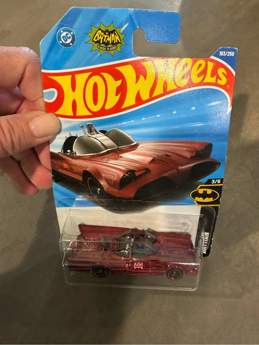 Hot Wheels Batman Red TV series Batmobile Toy Car- collect them all!